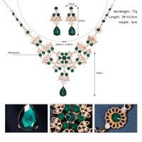 Retro Wassertropfen Metall Inlay Zirkon Frau Schmuck-set main image 2