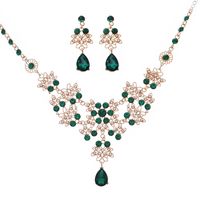 Retro Water Droplets Metal Inlay Zircon Women's Jewelry Set main image 6