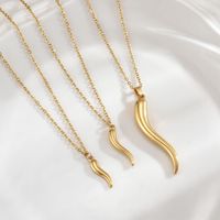 Stainless Steel 18K Gold Plated Simple Style Plating Solid Color Necklace main image 4