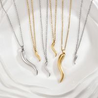 Stainless Steel 18K Gold Plated Simple Style Plating Solid Color Necklace main image 3