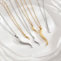 Stainless Steel 18K Gold Plated Simple Style Plating Solid Color Necklace main image 1