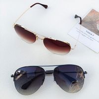 Casual Streetwear Solid Color Pc Avaitor Half Frame Men's Sunglasses main image 3