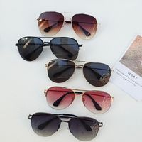 Casual Streetwear Solid Color Pc Avaitor Half Frame Men's Sunglasses main image 4