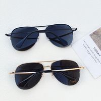 Casual Streetwear Solid Color Pc Avaitor Half Frame Men's Sunglasses main image 5