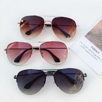 Casual Streetwear Solid Color Pc Avaitor Half Frame Men's Sunglasses main image 2