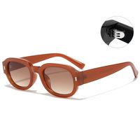 Retro Simple Style Solid Color Pc Oval Frame Full Frame Women's Sunglasses sku image 3