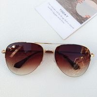 Casual Streetwear Solid Color Pc Avaitor Half Frame Men's Sunglasses sku image 1