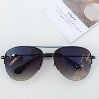 Casual Streetwear Solid Color Pc Avaitor Half Frame Men's Sunglasses sku image 3