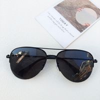 Casual Streetwear Solid Color Pc Avaitor Half Frame Men's Sunglasses sku image 5
