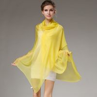 Women's Simple Style Solid Color Silk Silk Scarf Shawl main image 2