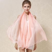 Women's Simple Style Solid Color Silk Silk Scarf Shawl main image 3