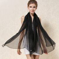 Women's Simple Style Solid Color Silk Silk Scarf Shawl main image 4