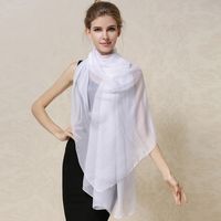 Women's Simple Style Solid Color Silk Silk Scarf Shawl sku image 3
