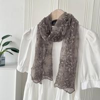 Women's Sweet Solid Color Lace Silk Scarf main image 2
