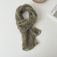 Women's Sweet Solid Color Lace Silk Scarf main image 5