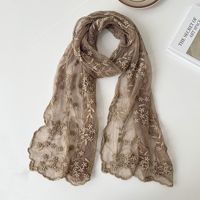 Women's Sweet Solid Color Lace Silk Scarf sku image 1