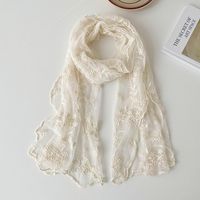 Women's Sweet Solid Color Lace Silk Scarf sku image 4