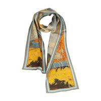 Women's Elegant Basic Lady Tie Dye Silk Printing Silk Scarf sku image 1