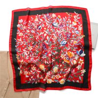 Women's Sweet Simple Style Flower Silk Printing Silk Scarf sku image 3