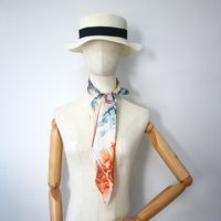 Women's Simple Style Commute Color Block Imitated Silk Flowers Silk Scarf main image 5