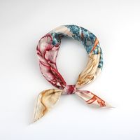 Women's Simple Style Commute Color Block Imitated Silk Flowers Silk Scarf main image 4