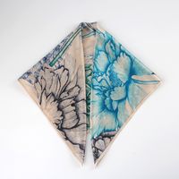Women's Simple Style Commute Color Block Imitated Silk Flowers Silk Scarf sku image 2