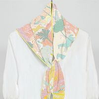 Women's Simple Style Color Block Imitated Silk Printing Silk Scarf sku image 2