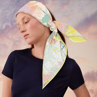 Women's Simple Style Color Block Imitated Silk Printing Silk Scarf main image 5