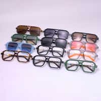 Retro Color Block Pc Square Full Frame Men's Sunglasses main image 1