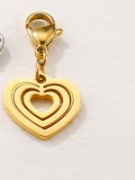 1 Piece Stainless Steel 18K Gold Plated Letter Heart Shape sku image 9