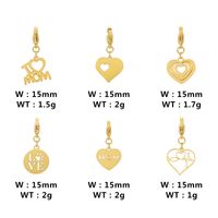 1 Piece Stainless Steel 18K Gold Plated Letter Heart Shape main image 2