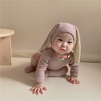 Cute Solid Color Cotton Baby Rompers main image 5