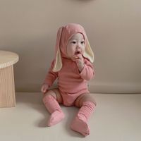 Cute Solid Color Cotton Baby Rompers main image 3