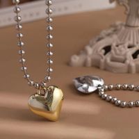 Simple Style Heart Shape Metal Plating Unisex Pendant Necklace main image 2