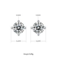 Shiny Solid Color Sterling Silver Plating Inlay Moissanite 18k Gold Plated Women's Jewelry Set sku image 1