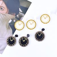 1 Pair Classic Style Commute Color Block Printing Arylic Drop Earrings main image 1