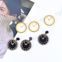 1 Pair Classic Style Commute Color Block Printing Arylic Drop Earrings main image 6