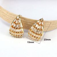 1 Pair Vintage Style Luxurious Simple Style Water Droplets Plating Mesh Inlay Copper Zircon Gold Plated Silver Plated Ear Studs main image 2