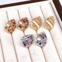 1 Pair Vintage Style Luxurious Simple Style Water Droplets Plating Mesh Inlay Copper Zircon Gold Plated Silver Plated Ear Studs main image 5