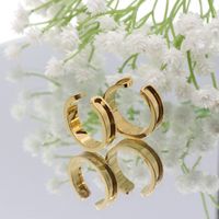Classic Style Solid Color Stainless Steel Plating Open Rings main image 1