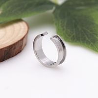 Classic Style Solid Color Stainless Steel Plating Open Rings sku image 1