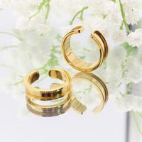 Classic Style Solid Color Stainless Steel Plating Open Rings main image 3