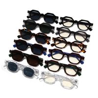 Simple Style Streetwear Solid Color Pc Polygon Rivet Full Frame Men's Sunglasses main image 1