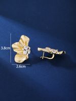 1 Pair Elegant Petal Plating Inlay Copper Zircon 18k Gold Plated Ear Studs main image 10