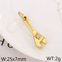1 Piece Stainless Steel 18K Gold Plated Solid Color sku image 8