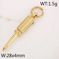 1 Piece Stainless Steel 18K Gold Plated Solid Color sku image 9
