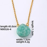 Wholesale Simple Style Water Droplets Stainless Steel Natural Stone Chain Pendant Necklace sku image 3