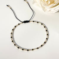 Casual Simple Style Circle Beaded Natural Stone Glass Pearl Bracelets Drawstring Bracelets sku image 2