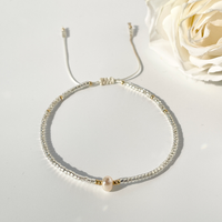 Casual Simple Style Circle Beaded Natural Stone Glass Pearl Bracelets Drawstring Bracelets sku image 1