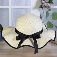 Women's Simple Style Solid Color Wide Eaves Straw Hat sku image 4